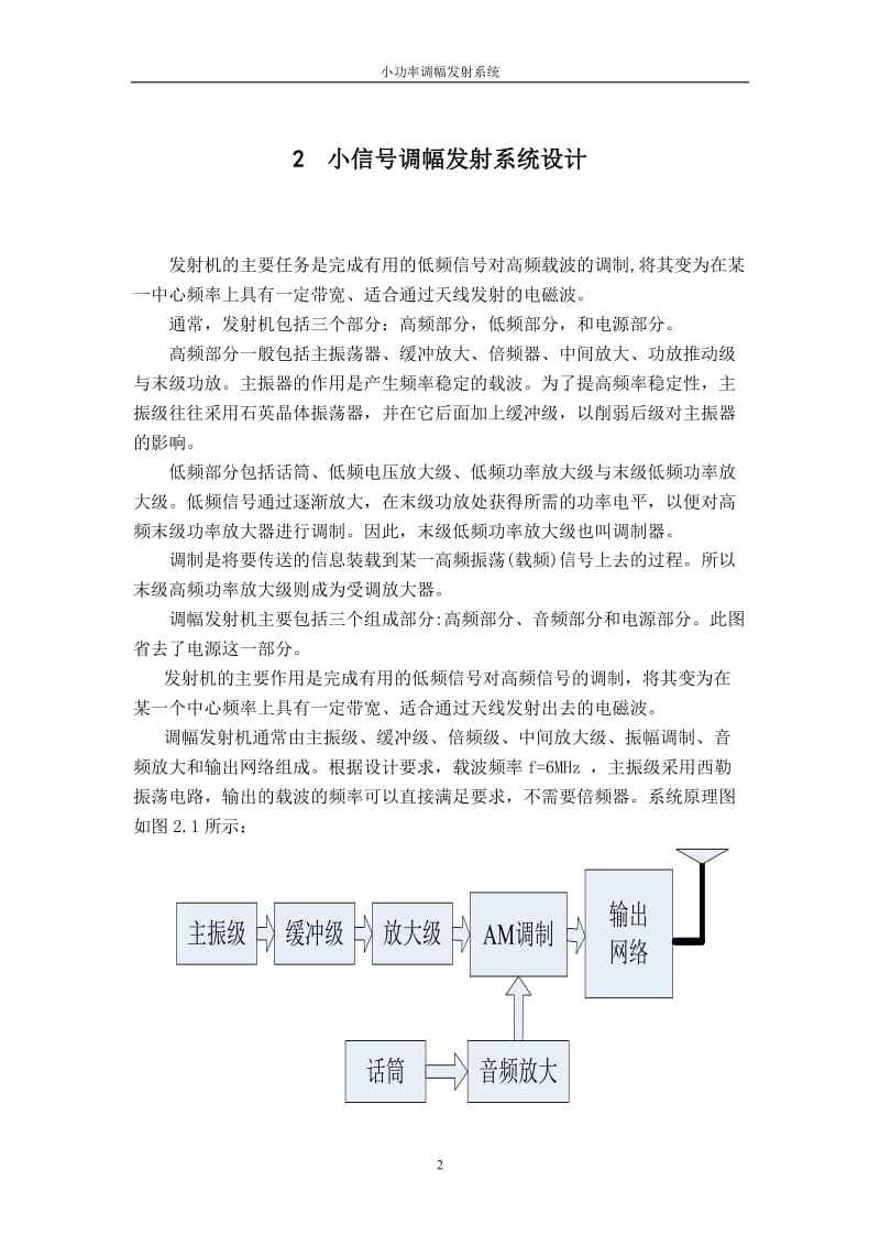 课程设计（论文）-小功率调幅发射系统.doc_第2页