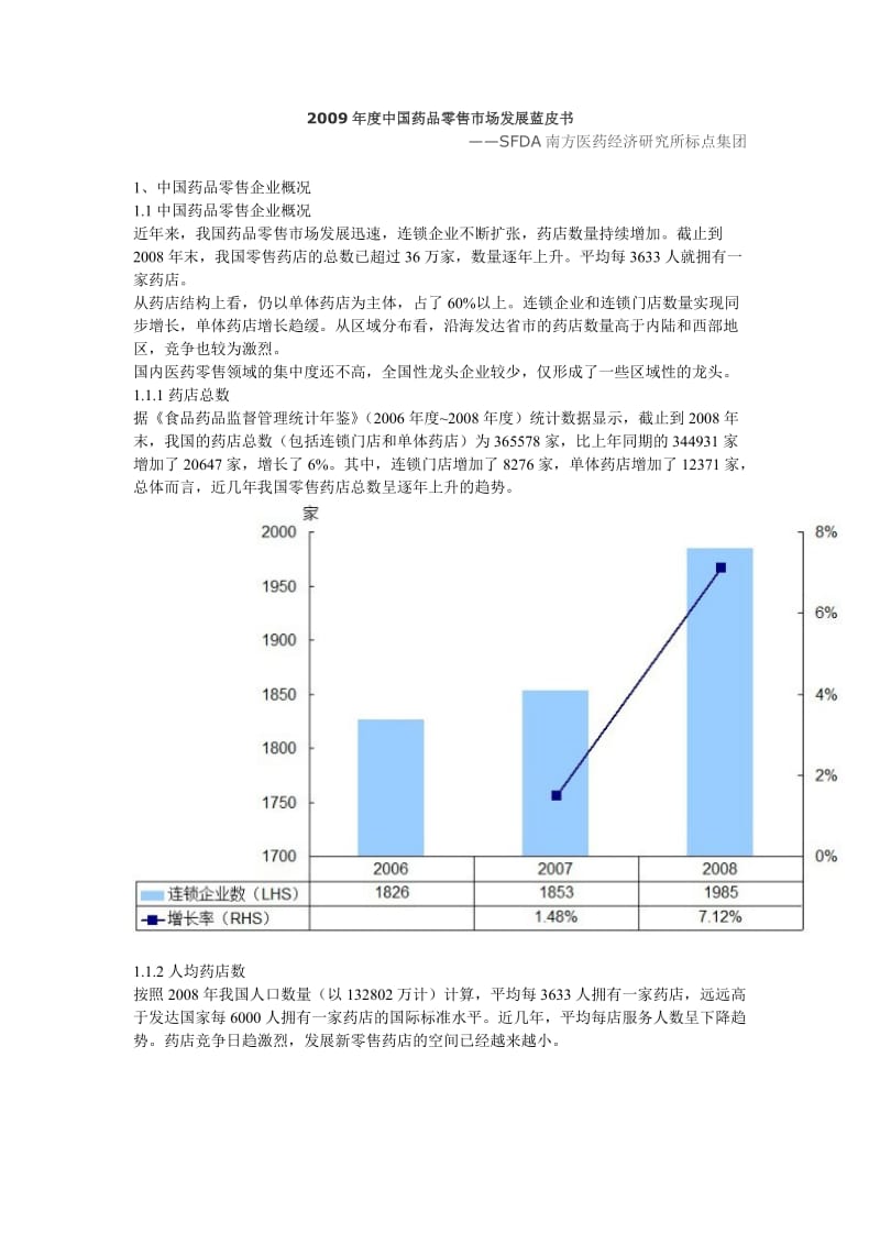 2009年度中国药品零售市场发展蓝皮书.doc_第1页