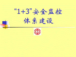 1+3安全监控体系建设.ppt