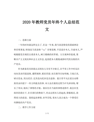 2020年教师党员年终个人总结范文.doc