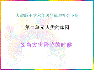 人教版小学六年级品德与社会下册《当灾害降临的时候》课件.ppt