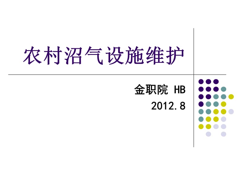 农村沼气设施维护专题讲座PPT.ppt_第1页