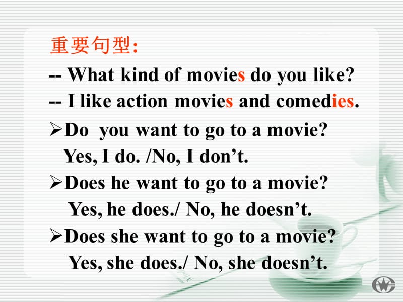 人教版新目标英语七年级上册《Do you want to go to a movie》精品课件.ppt_第2页