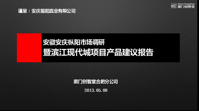 安庆枞阳市场调研暨滨江现代城项目产品建议.ppt_第1页