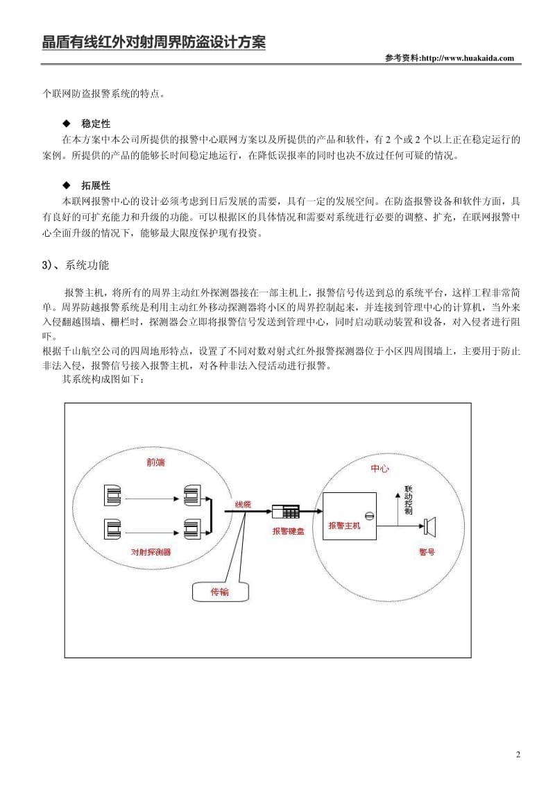 有线红外对射周界防盗设计方案.pdf_第2页