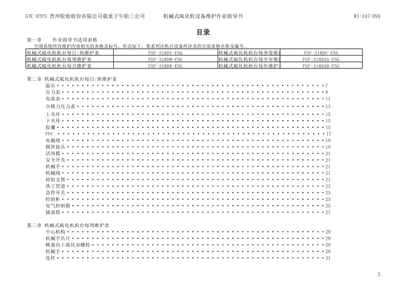 轮胎子午胎公司机械式硫化机设备维护作业指导书.xlsx_第2页