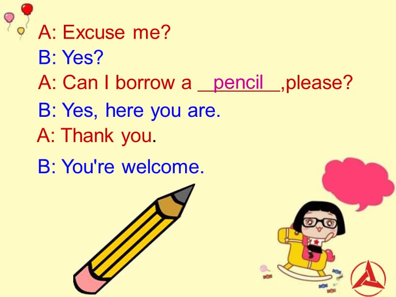 湘少版小学英语教学课件《Can I borrow a pencil？》 .ppt_第3页