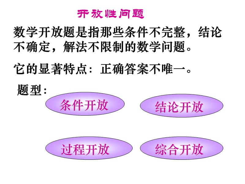 新课标人教版初中数学《开放性问题》精品课件.ppt_第1页