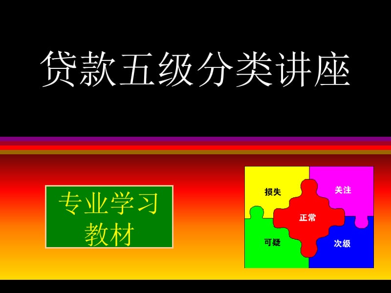 贷款五级分类培训讲座.ppt_第1页