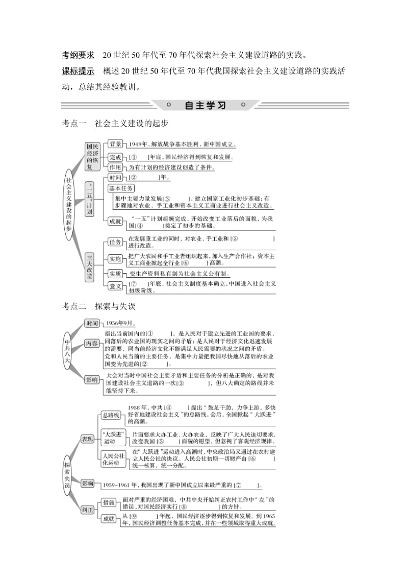 高考历史（人教版）：第九单元 第23讲　经济建设的发展和曲折 含解析.doc_第2页