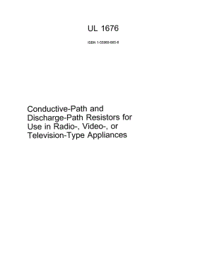 【美国保险商实验室标准UL】UL 1676-2000 Conductive-Path and Discharge- Path Resistors for Use in Radio-, Video-, or Television -Type AppIiances.doc