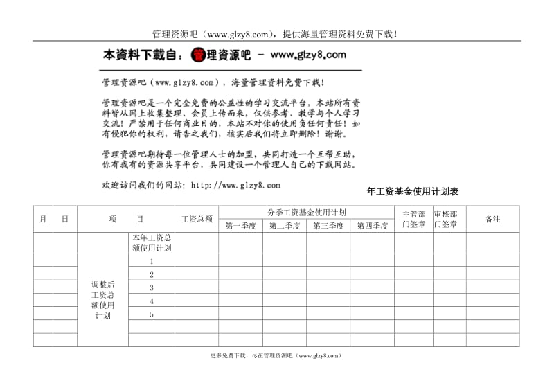 年工资基金使用计划表.doc_第1页