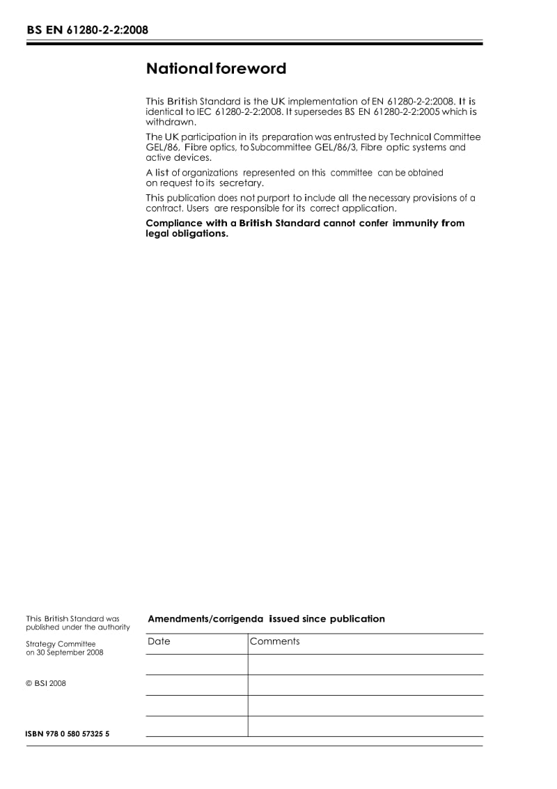 【BS英国标准】BS EN 61280-2-2-2008 Fibre optic communication subsystem test procedures — Part 2-2 Digital systems — Optical eye pattern, waveform and extinction ratio measurement.doc_第2页