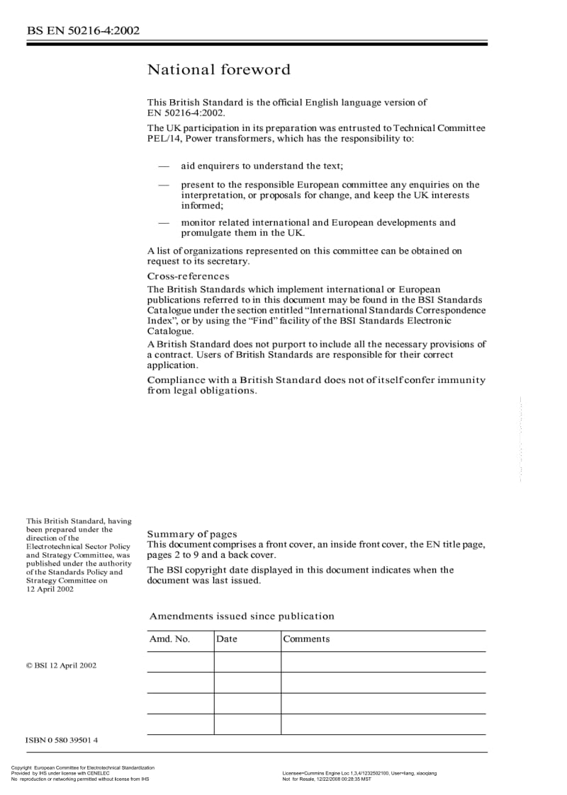 （BS英国标准）BS EN 50216-4-2002 电源变压器及电抗器配件 第4部分 主要配件(接地端子 排放和填充装置 温度计套和轮子.doc_第2页