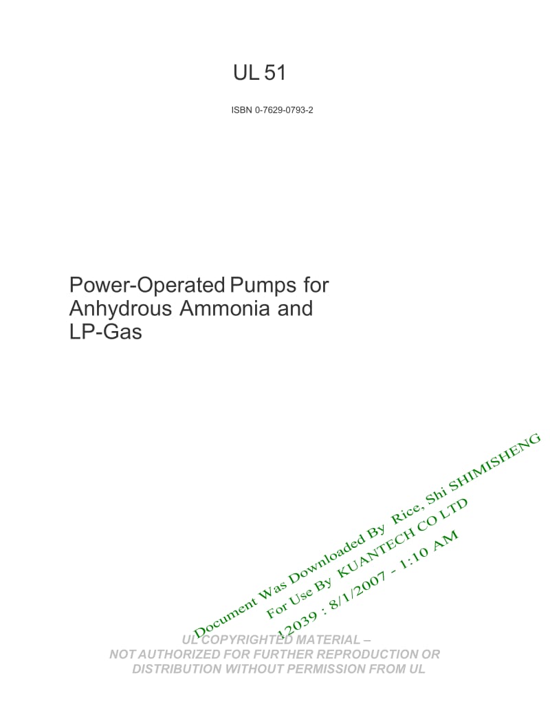 【UL标准】UL 51-2002 Standard for Power-Operated Pumps for Anhydrous Ammonia and LP-Gas.doc_第1页