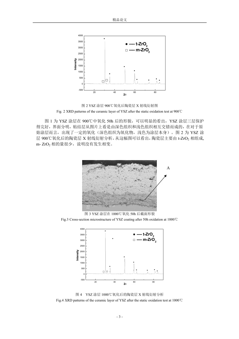 等离子喷涂 YSZ 热障涂层的高温氧化和热震行.doc_第3页