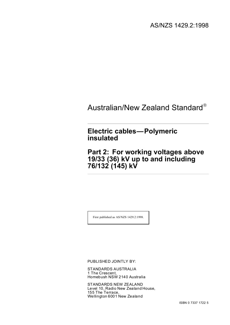 【AS澳大利亚标准】AS NZS 1429.2-1998 Electric cables—Polymeric insulated Part 2 For working voltages above 1933 (36) kV up to and including 76132 (145) kV.doc_第3页