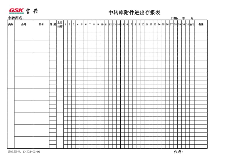 qaid2009062000014中转库附件进出存报表S-J03-03-01.xls_第1页