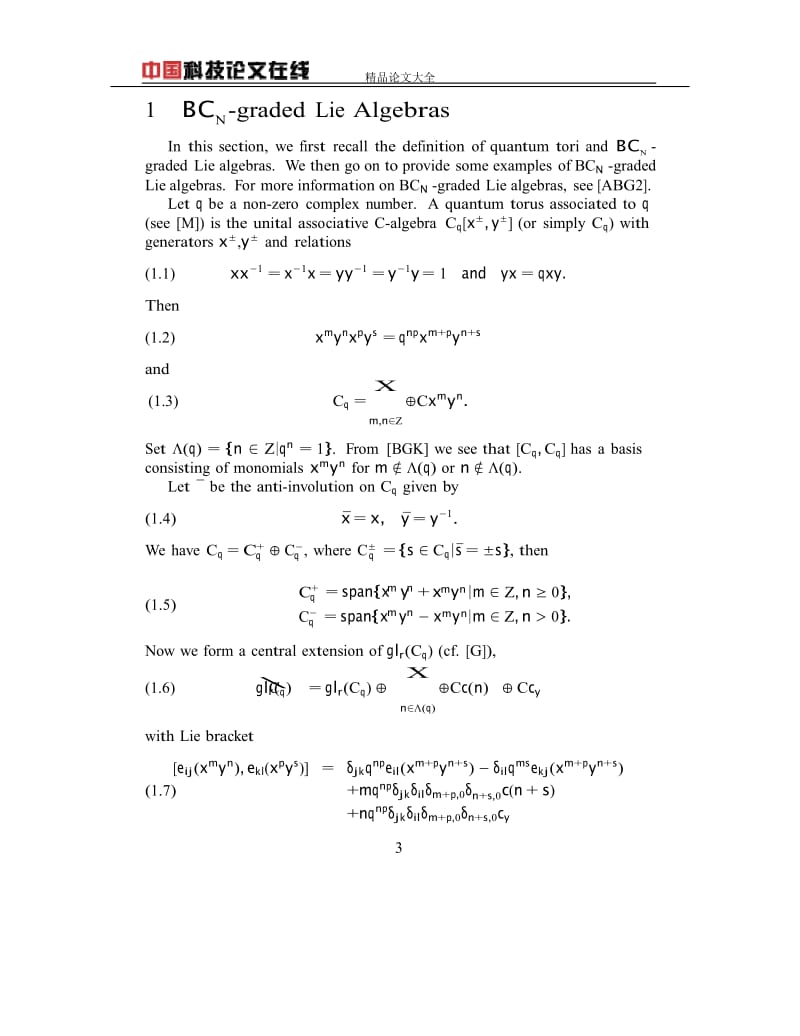 BCN -graded Lie algebras arising from fermionic representations.doc_第3页