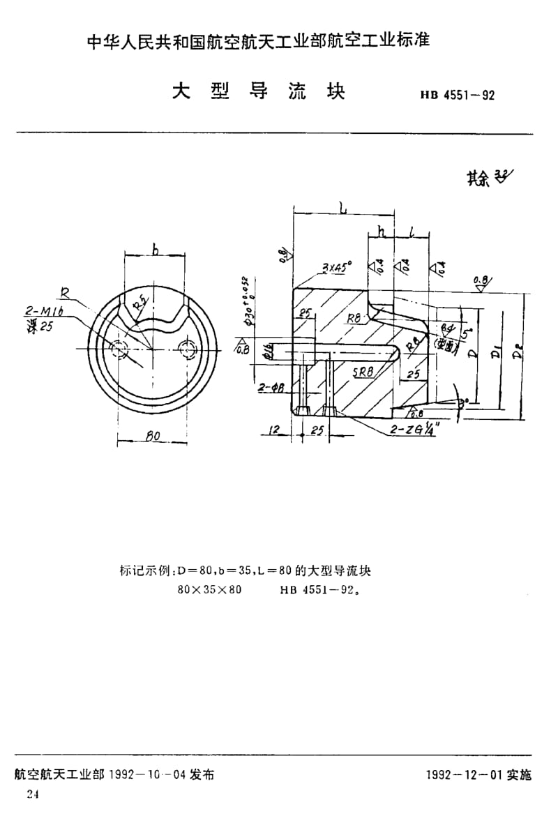 【HB航空标准】HB 4551-1992 大型导流块.doc_第1页