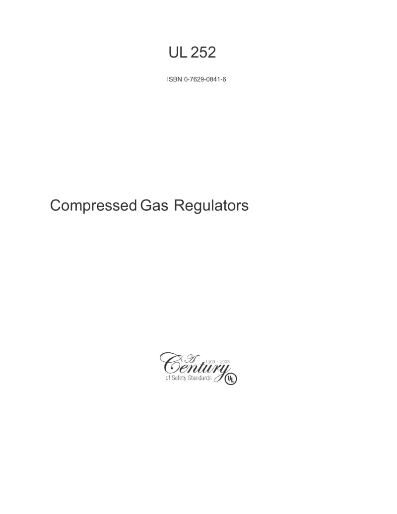 【UL标准】UL 252-2003 Compressed Gas Regulators.doc_第1页