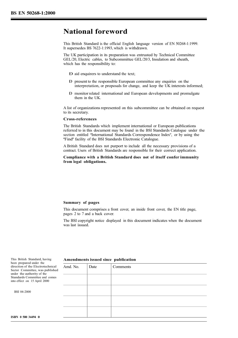 （BS英国标准）BS EN 50268-1-2000 在燃烧条件下电缆通常试验方法 在规定条件下电缆燃烧烟密度测量 仪器.doc_第2页