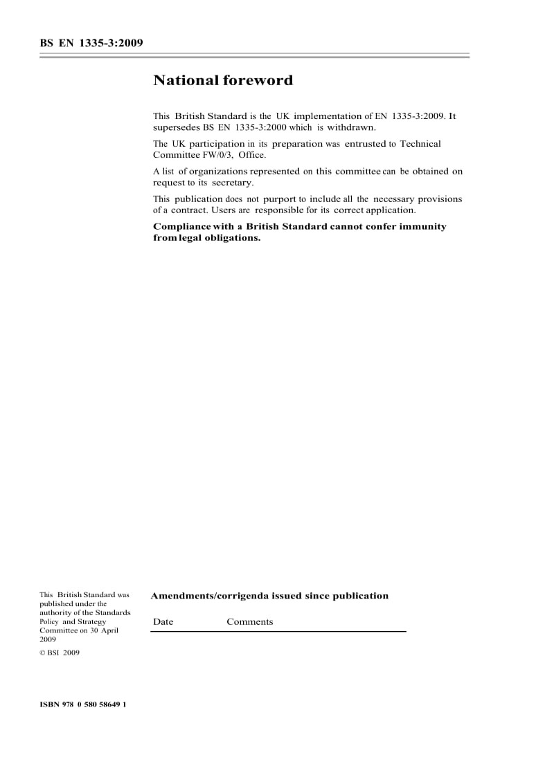 【英国标准word原稿】BS EN 1335-3-2009 Office furniture — Office work chair Part 3 Test methods.doc_第2页