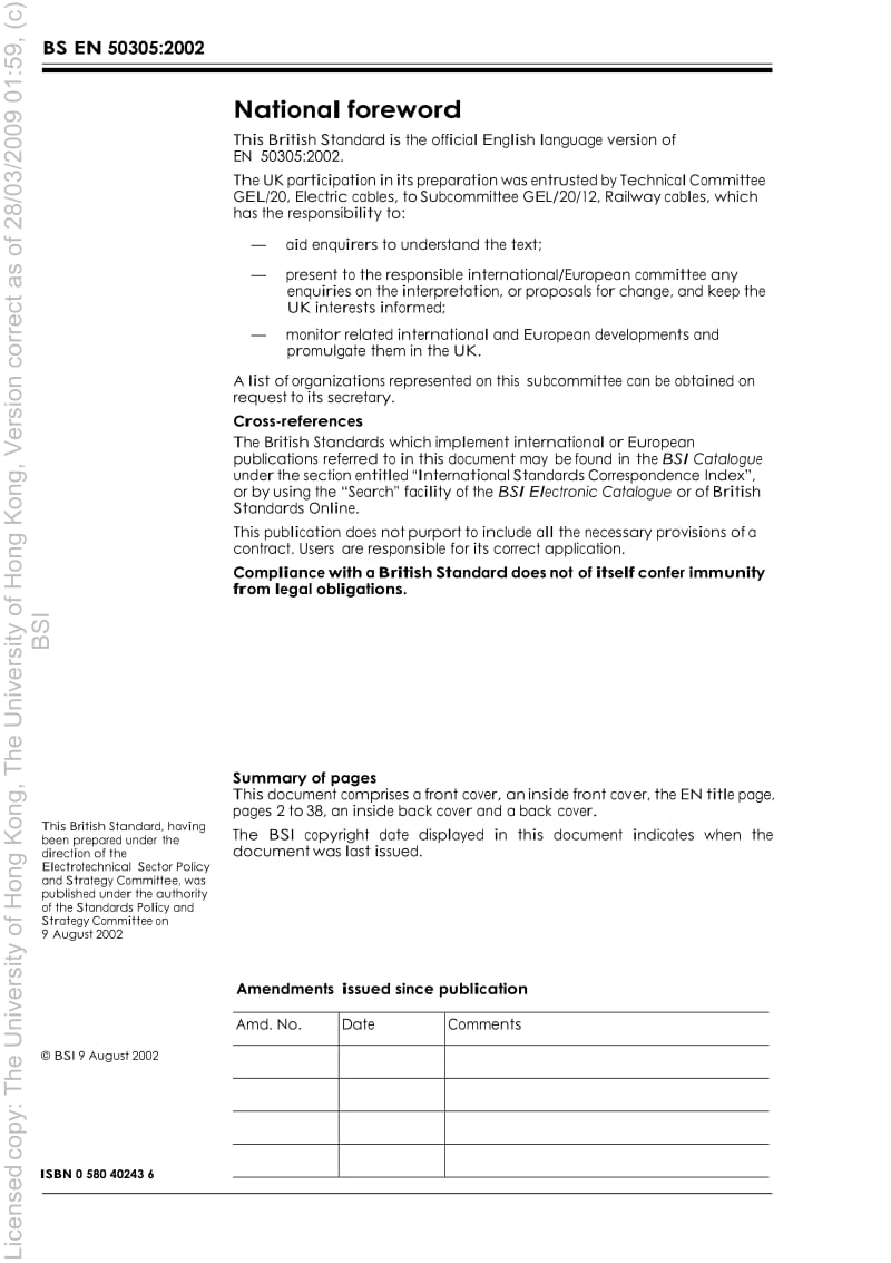 （BS英国标准）BS EN 50305-2002 铁路应用 有特殊防火性能的铁路机车车辆电缆 试验方法.doc_第2页