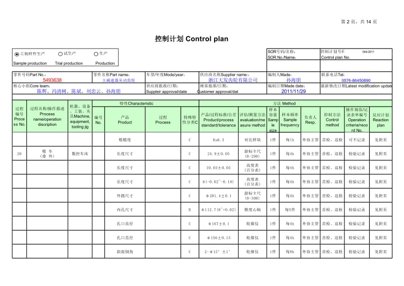 控制计划 主减速器从动齿轮 5493638.xls_第2页