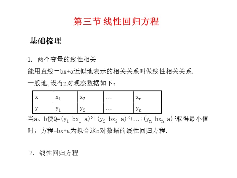 高考数学总复习精品课件（苏教版）：第十三单元第三节 线性回归方程.ppt_第1页