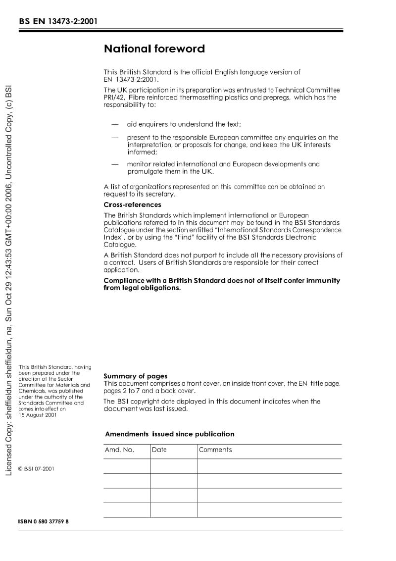 【BS英国标准】BS EN 13473-2-2001 Reinforcement. Specifications for multi-axial multi-ply fabrics. Methods of test and general requirements.doc_第2页