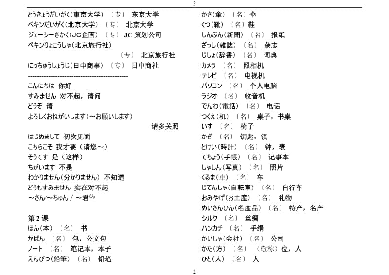 [新版中日交流标准日本语.单词].初级上册.doc_第2页