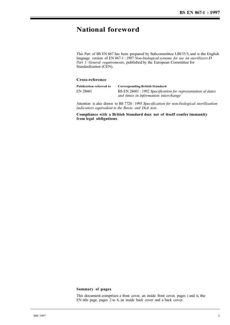 【BS英国标准】BS EN 867-1-1997 Non-biological systems for use in sterilizers Part 1. General requirements.doc_第3页
