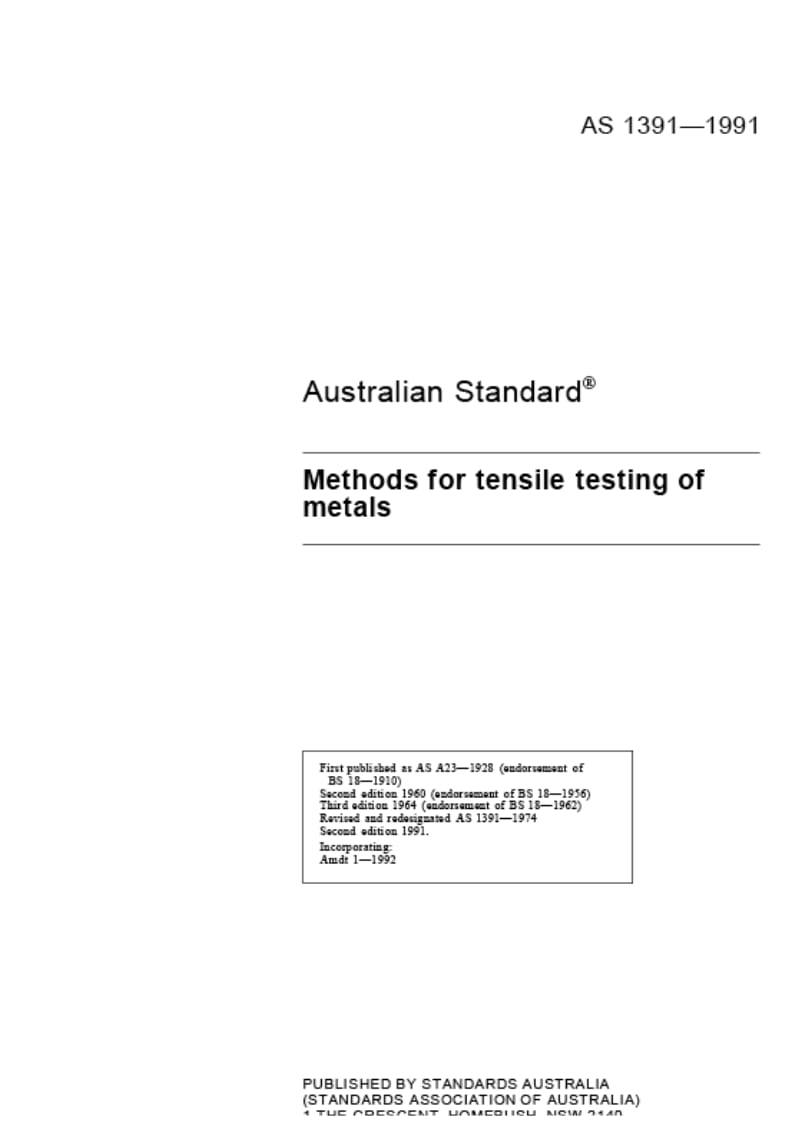 【AS澳大利亚标准】AS 1391-1991 Methods for tensile testing of metals.doc_第3页