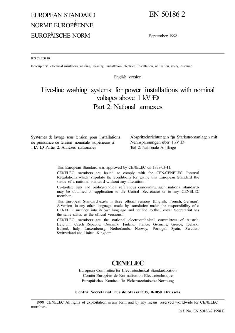 （BS英国标准）BS EN 50186-2-1999 额定电压超过1KV的电力安装洗衣系统.国家附录.doc_第3页