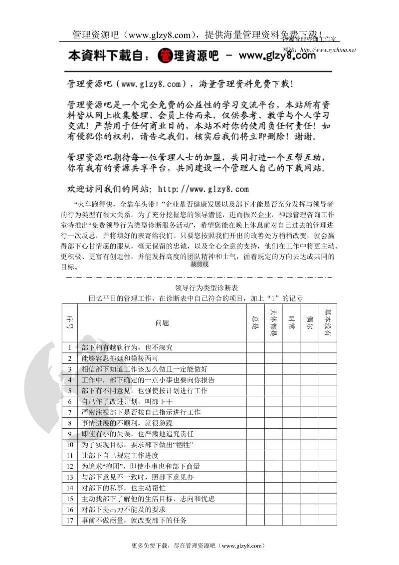 领导行为类型诊断表.doc_第1页