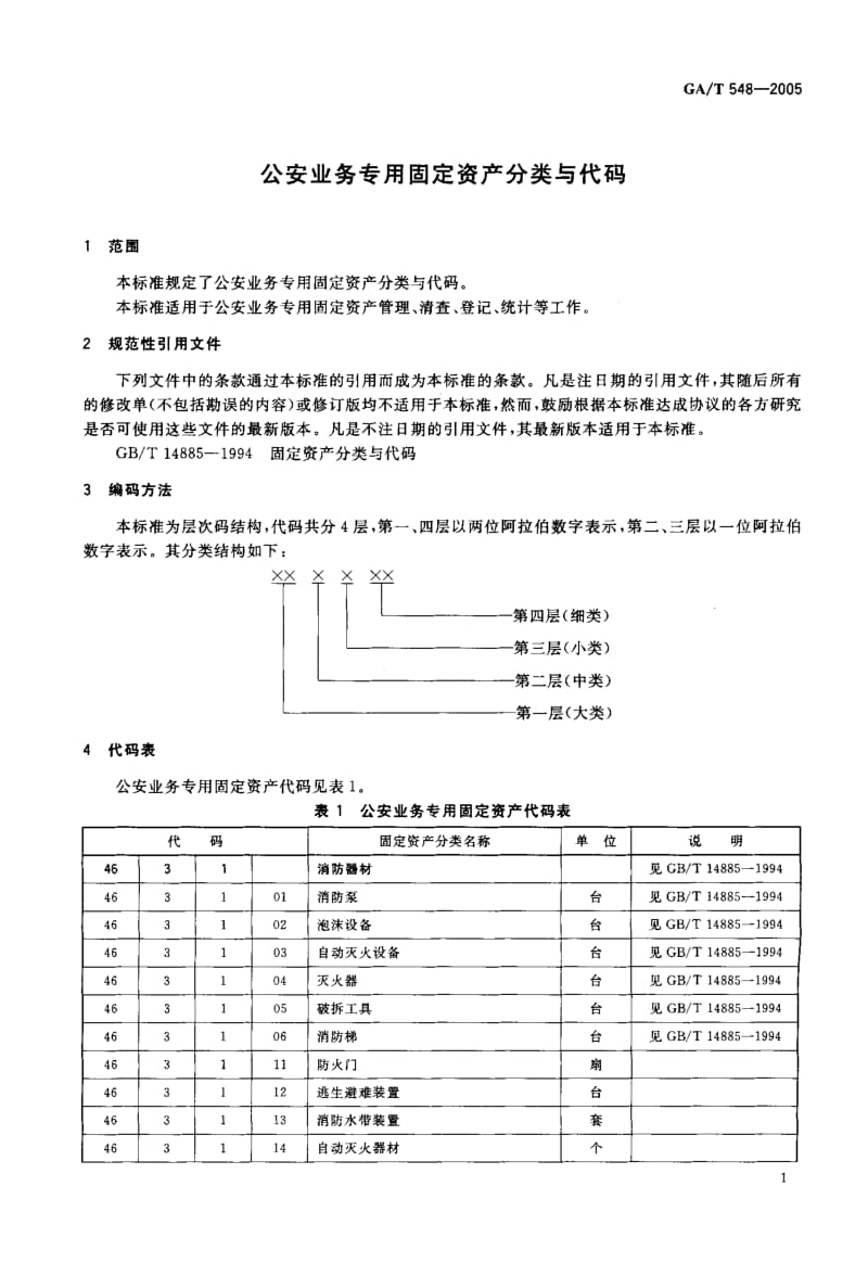 【GA公共安全】GA-T 548-2005 公安业务专用固定资产分类与代码.doc_第3页