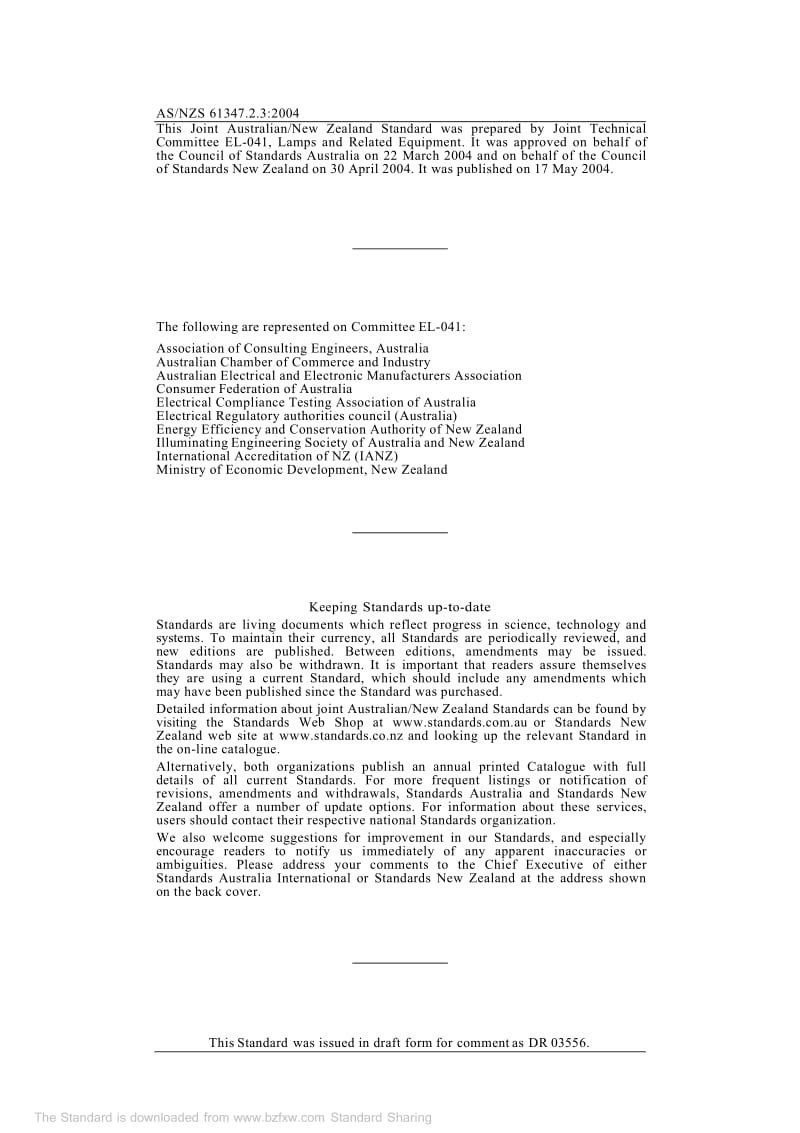 【AS澳大利亚标准】AS NZS 61347.2.3-2004 Lamp controlgear Part 2.3 Particular requirements for a.c.bn supplied electronic ballasts for fluorescent lamps.doc_第2页