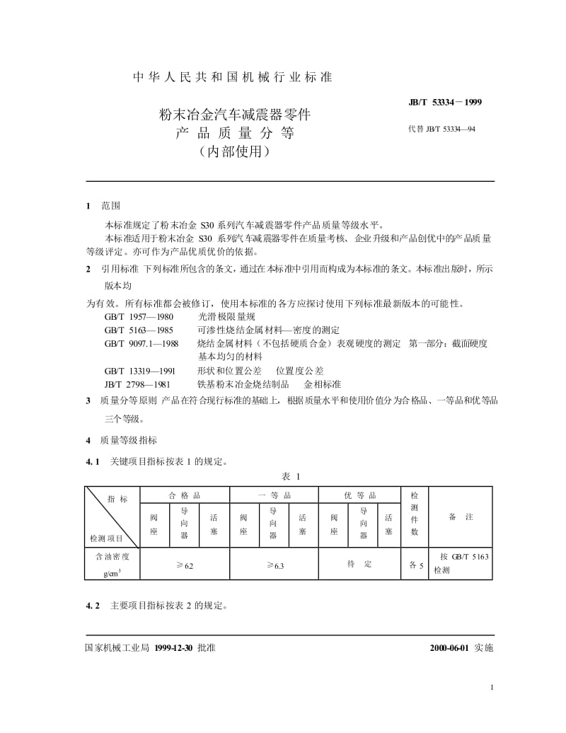 【JB机械行业标准】jbt 53334-1999 粉末冶金汽车减震器零件 产品质量分等.doc_第3页