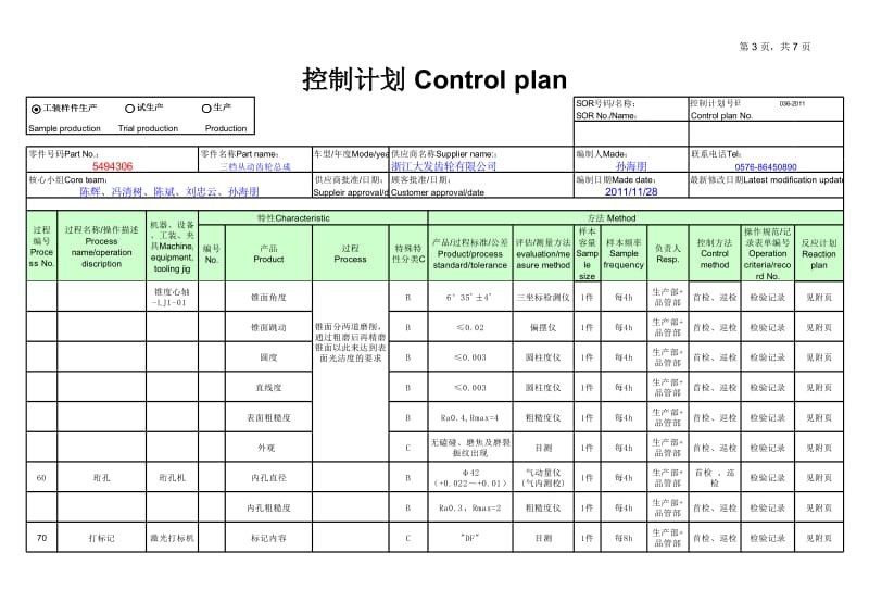 控制计划 5494306(三档从动齿轮总成).xls_第3页