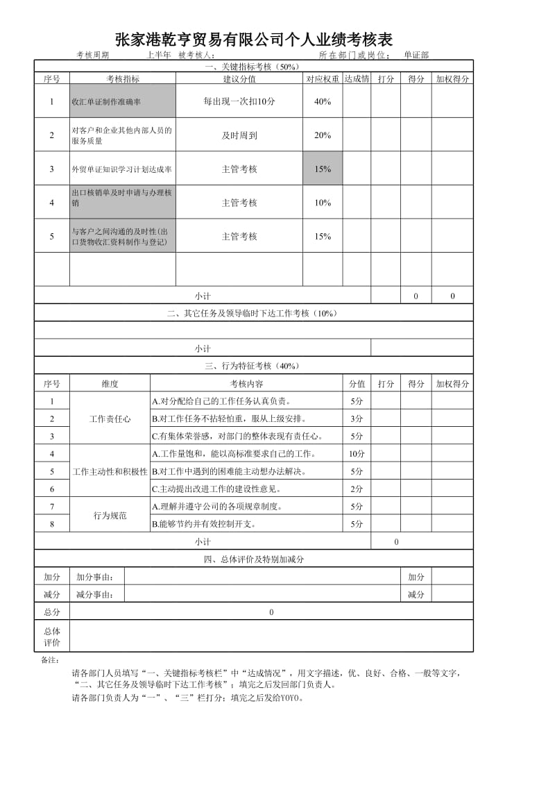 三季度(单证部)个人考核表.xls_第3页