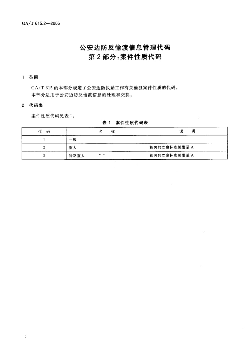 【GA公共安全】GA-T 615.2-2006 公安边防反偷渡信息管理代码 第 2部分 案件性质代码.doc_第3页