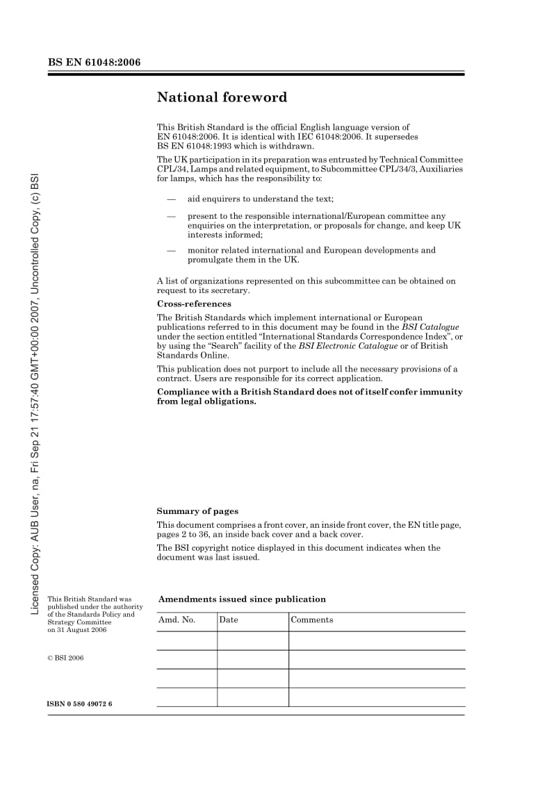 BS EN 61048-2006 照明附件.管形荧光灯和其它放电电灯电路用电容器.一般要求和安全要求.pdf_第2页