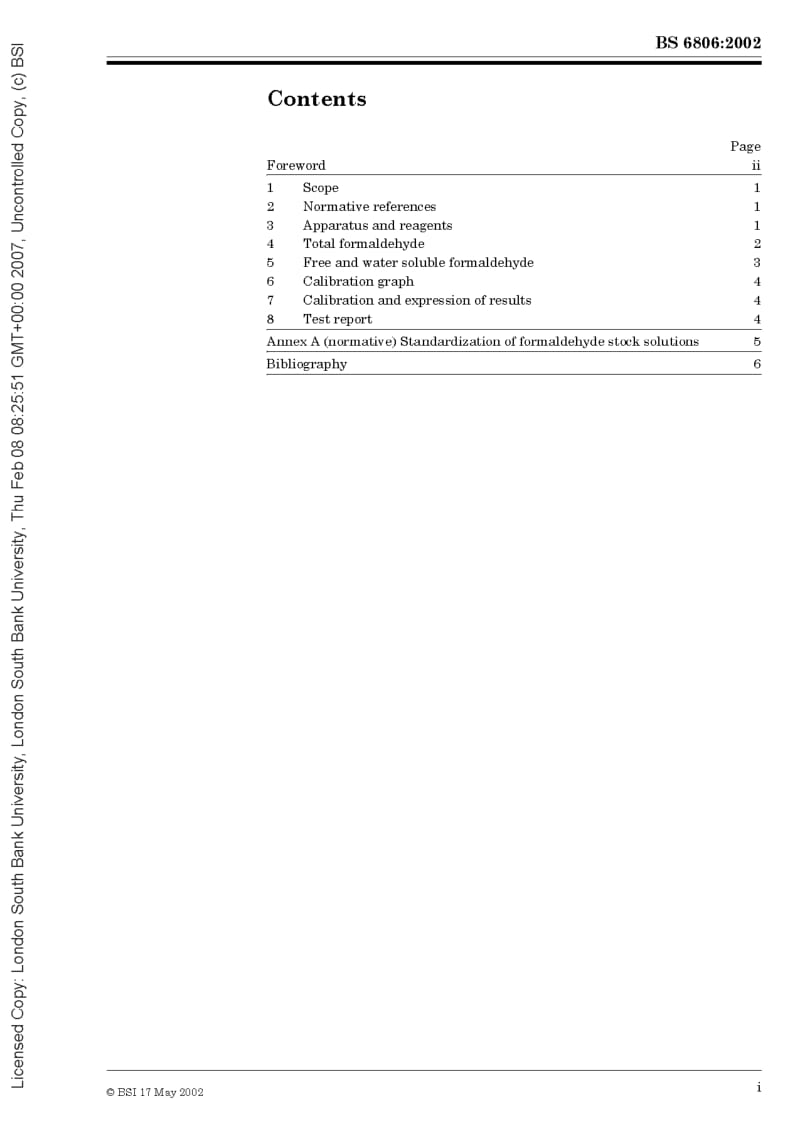 BS 6806-2002 Textiles Determination of formaldehyde — Method for the determination of total and free (water extraction method) formaldehyde using chromotropic acid.pdf_第3页