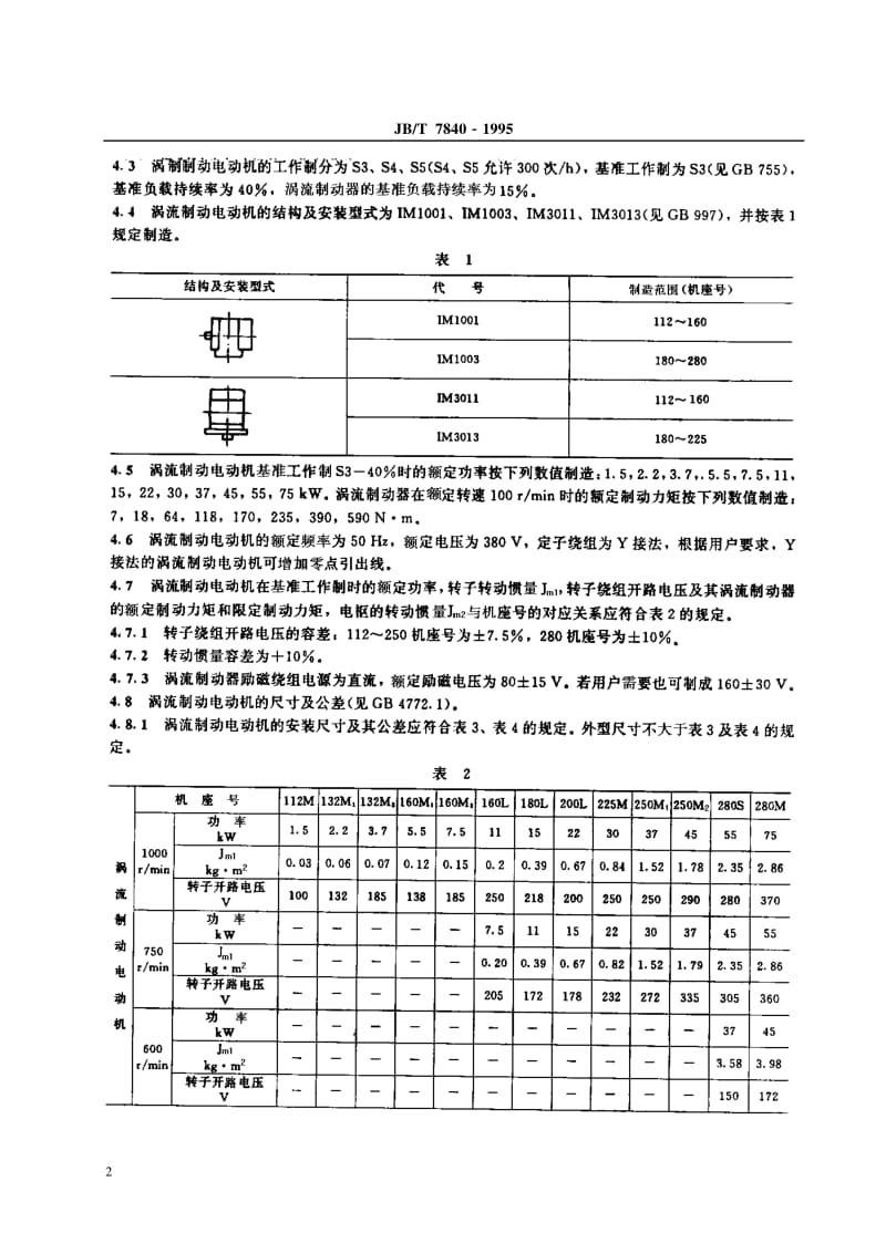 JB-T 7840-1995 YZRW系列起重及冶金用涡流制动绕线转子三相异步电动机 技术条件.pdf.pdf_第3页