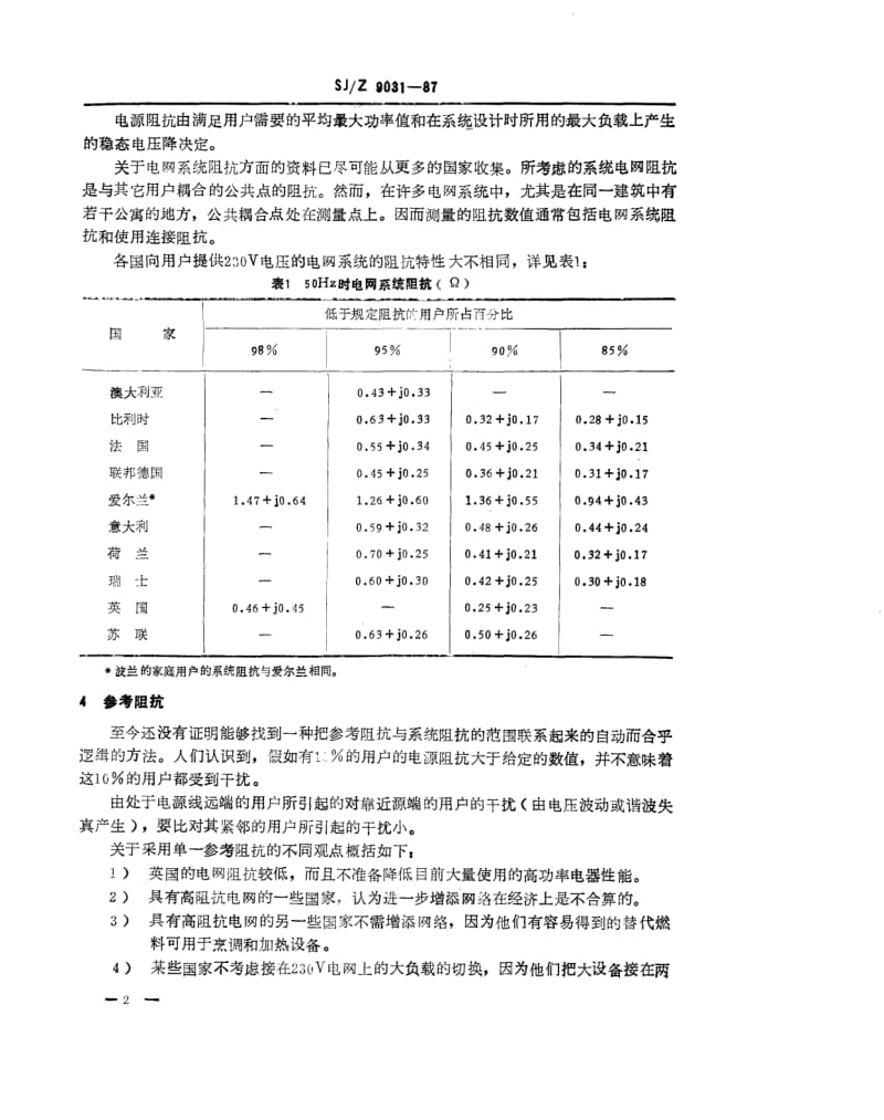 74673 关于确定家用电器及类似电气设备干扰特性的参考阻抗的考虑 标准 SJ Z 9031-1987.pdf_第2页