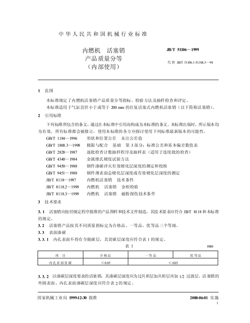 JB-T 51106-1999 内燃机 活塞销 产品质量分等.pdf.pdf_第3页