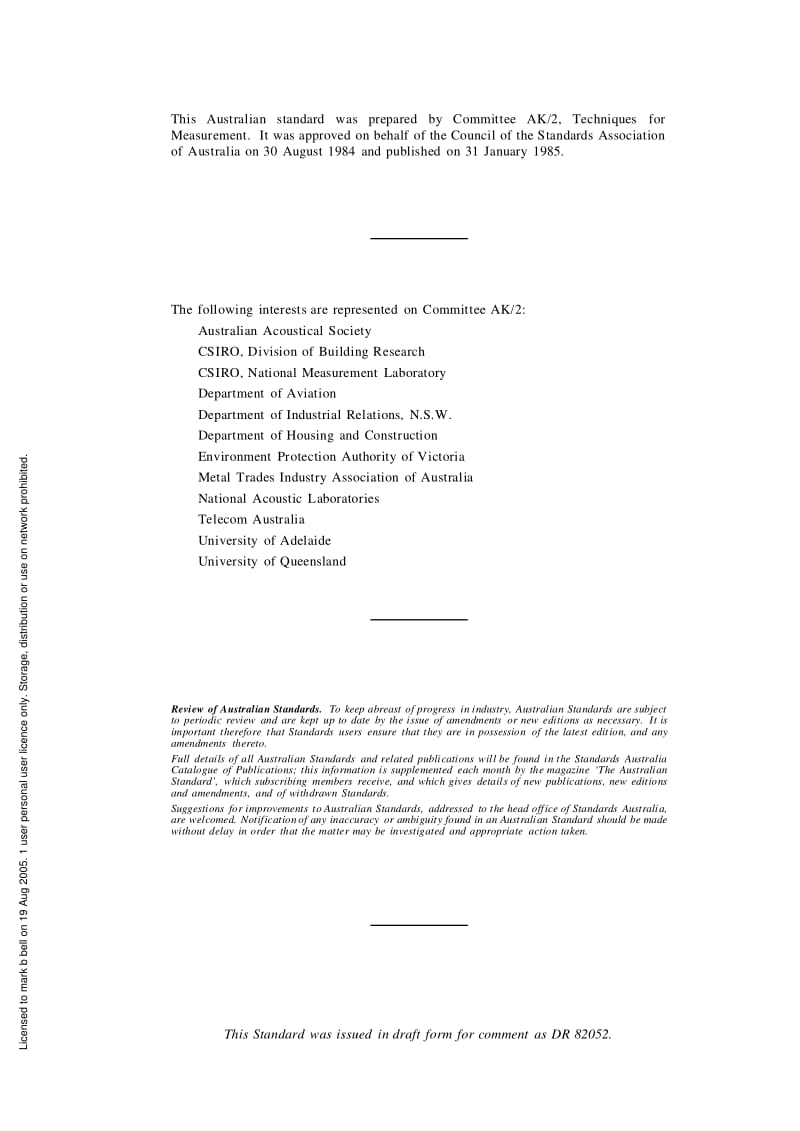 AS 1217-1-1985 Acoustics-Determination of sound power levels of noise sources - Guidelines for the use of basic standards for the preperation of noise test codes.pdf_第2页