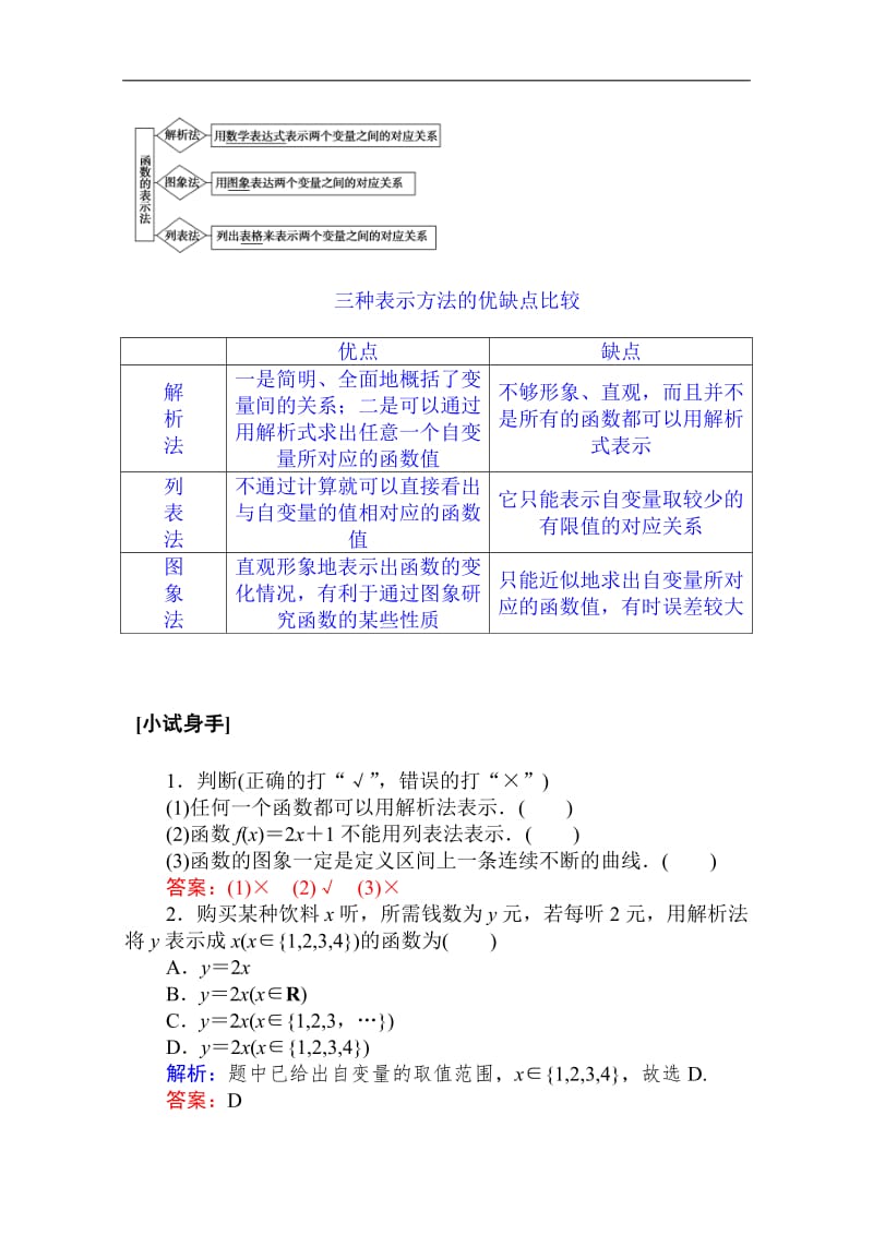 2019-2020学年高中数学人教A版必修一学案：1.2.2.1 函数的表示法 Word版含解析.pdf_第2页