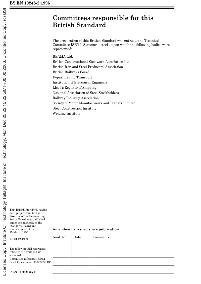 BS EN 10248-2-1996 Hot rolled sheet piling of non alloy steels. Tolerances on shape and dimensions.pdf_第2页